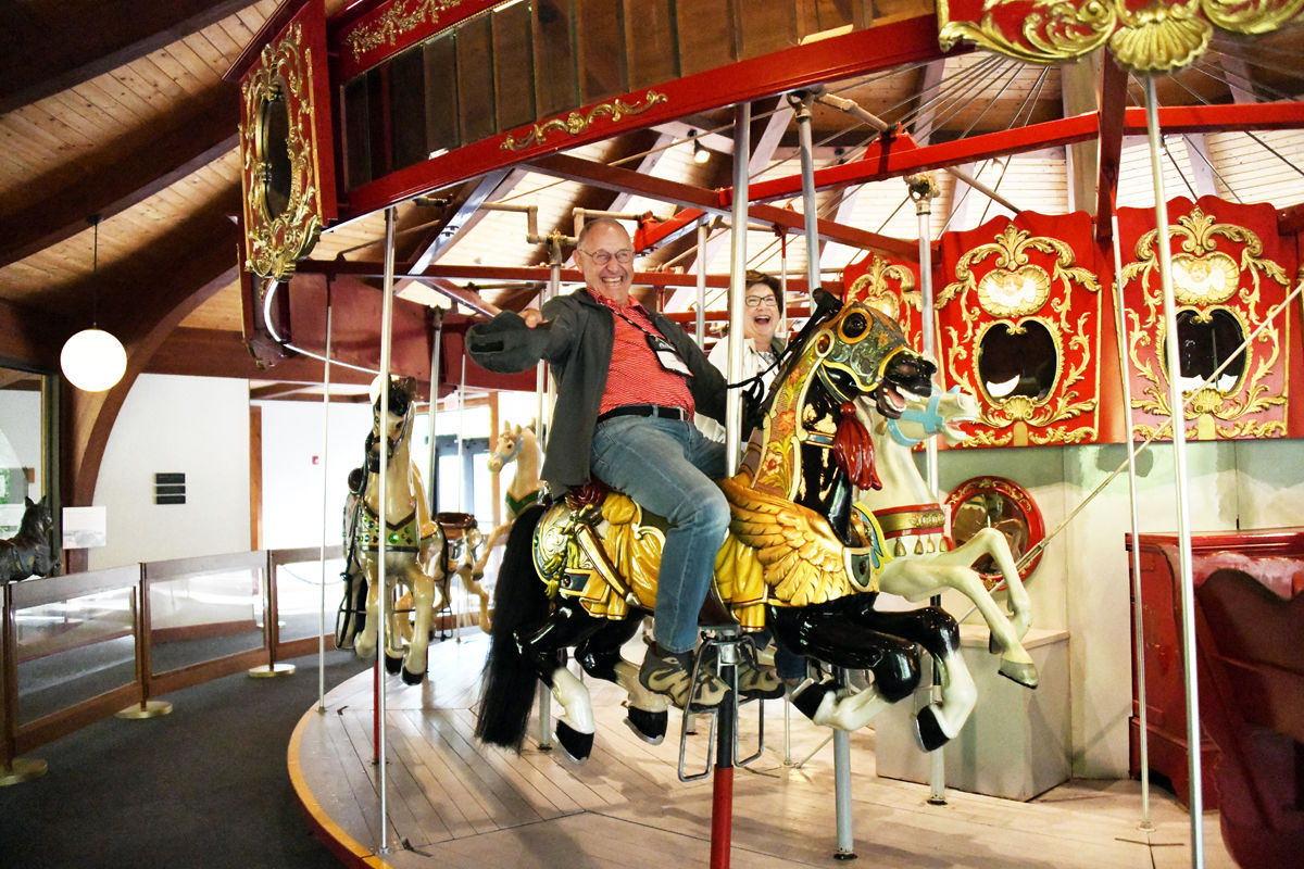 077 James and Susan Watt enjoyed the 1908 Looff Carousel at the Heritage Plantation.jpg